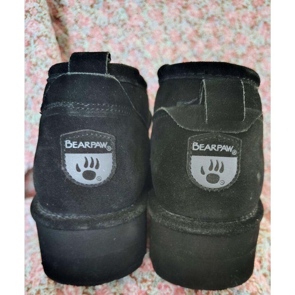 Bearpaw Black Suede Ankle Boots, Women's Size 10 - Picture 8 of 9